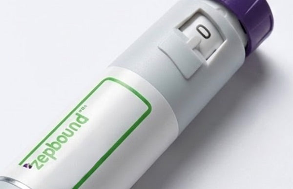 Close up of a Zepbound pre-filled injection pen